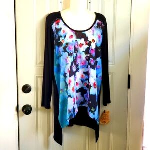 DEMOCRACY floral tnic top M